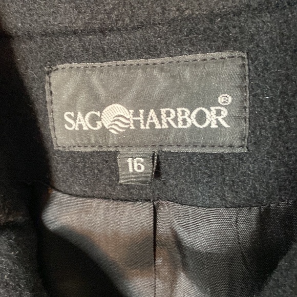 EUC Sag Harbor wool coat. Black, size 16 - Picture 7 of 9